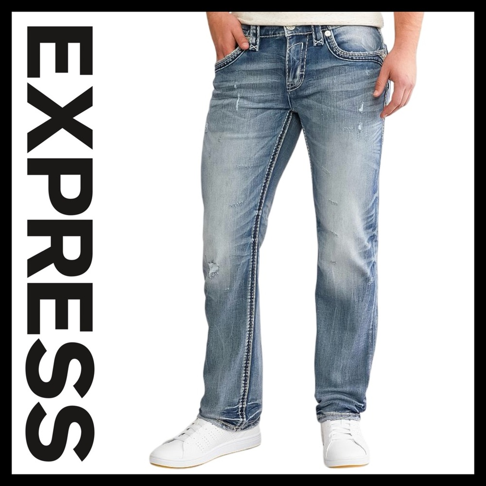 Express Men’s Loose Low-Rise Y2K Bootcut Blake Denim Jeans Size (32 X 30)